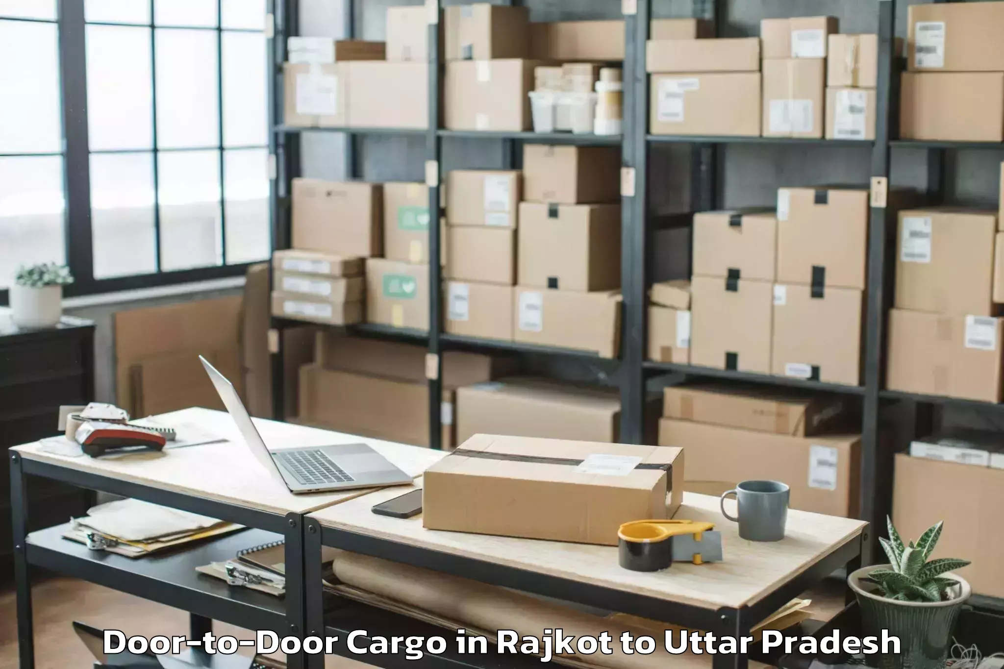 Book Rajkot to Karwi Door To Door Cargo Online